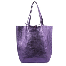 Load image into Gallery viewer, Purple Haze Large Metallic Leather Tote
