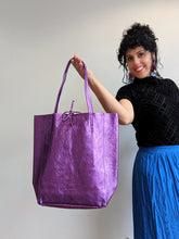 Load image into Gallery viewer, Purple Haze Large Metallic Leather Tote
